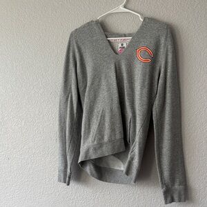 PINK Victoria's Secret Gray Chicago Bears V-Neck Sweatshirt with Orange Logo